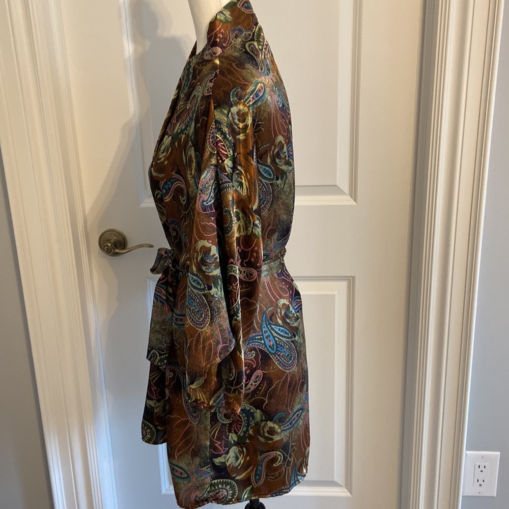 Paisley Satin Robe - Multicolor - Picture 6 of 8